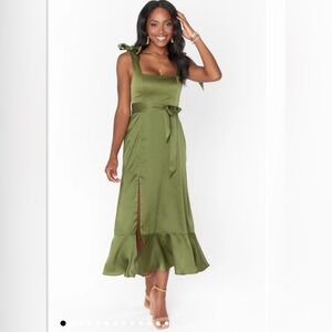Show Me Your MuMu Olive Claire Midi Dress